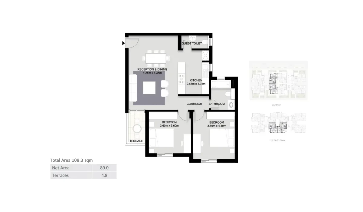 Floor Plan apartment in Karmell El Sheikh Zayed