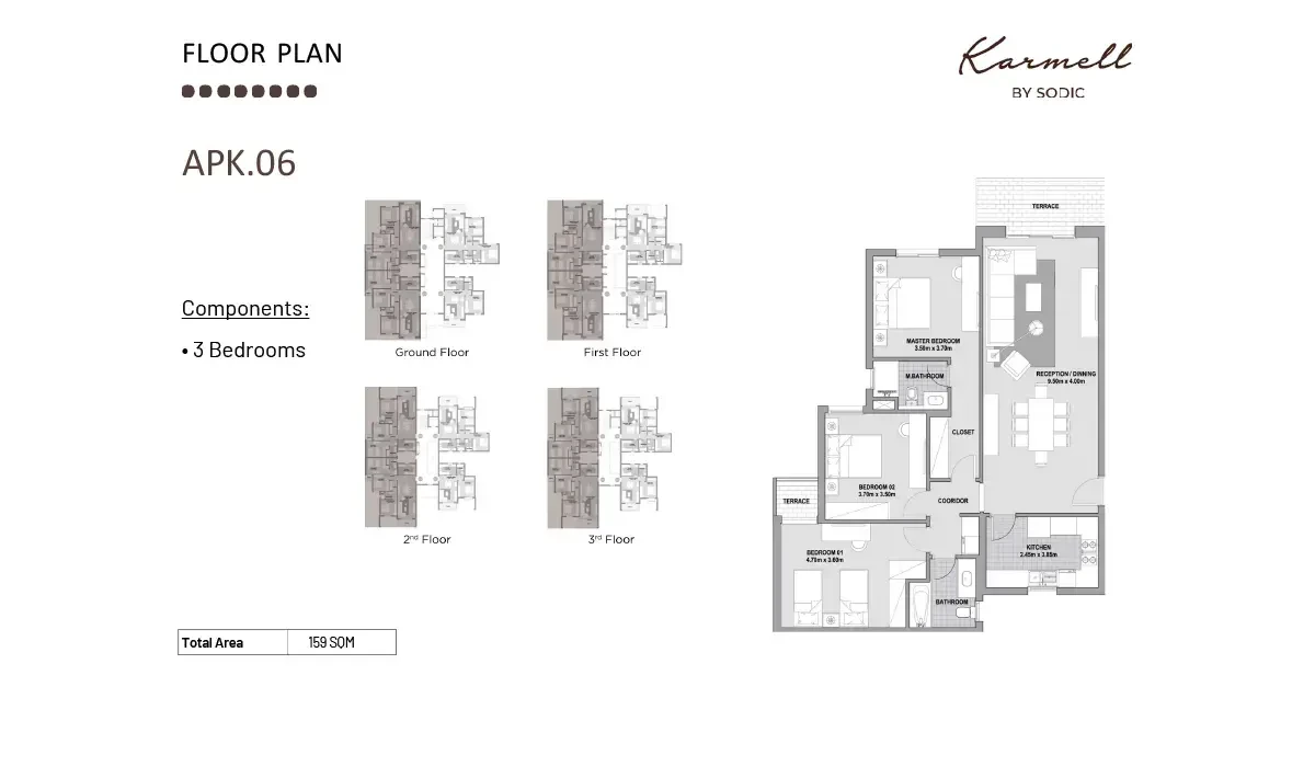 Floor Plan apartment in Karmell El Sheikh Zayed