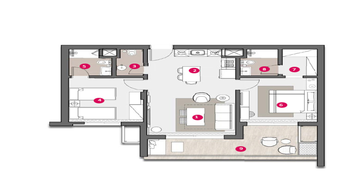 Floor Plan chalet in دوس الساحل الشمالي