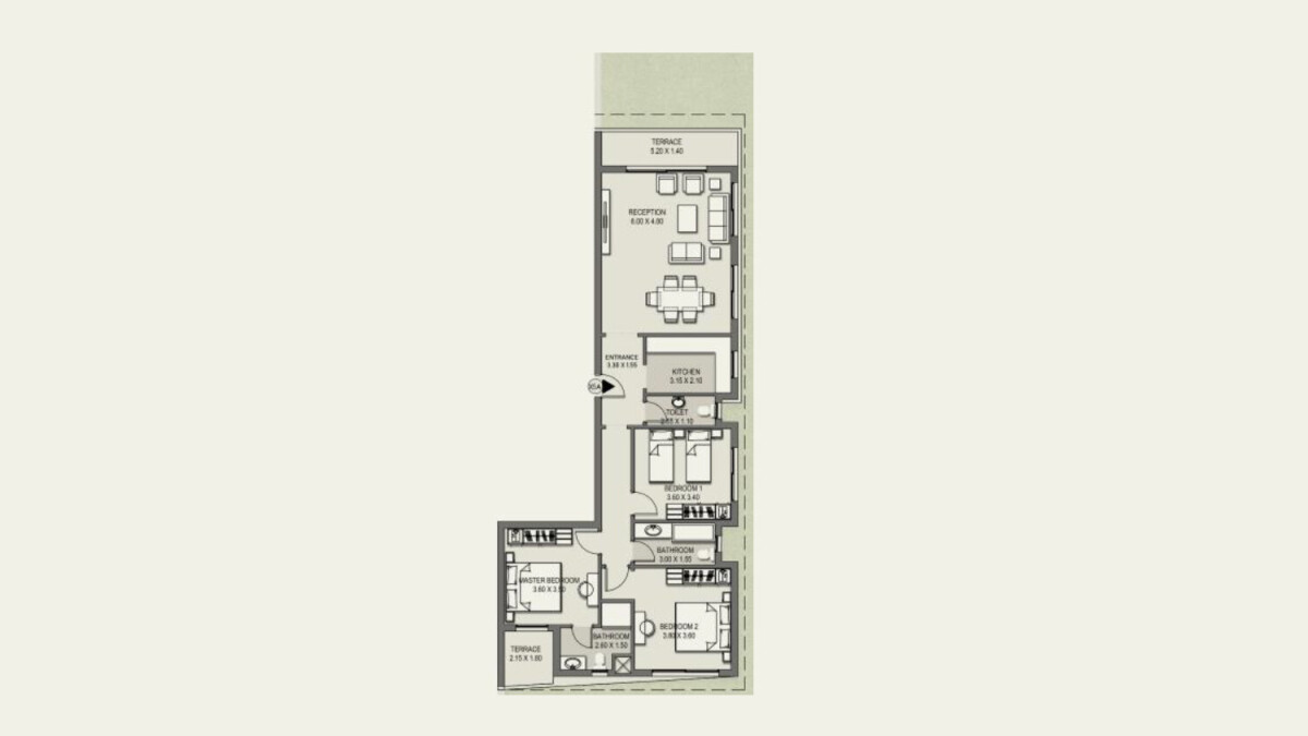 Floor Plan apartment in تاج سيتي القاهرة الجديدة