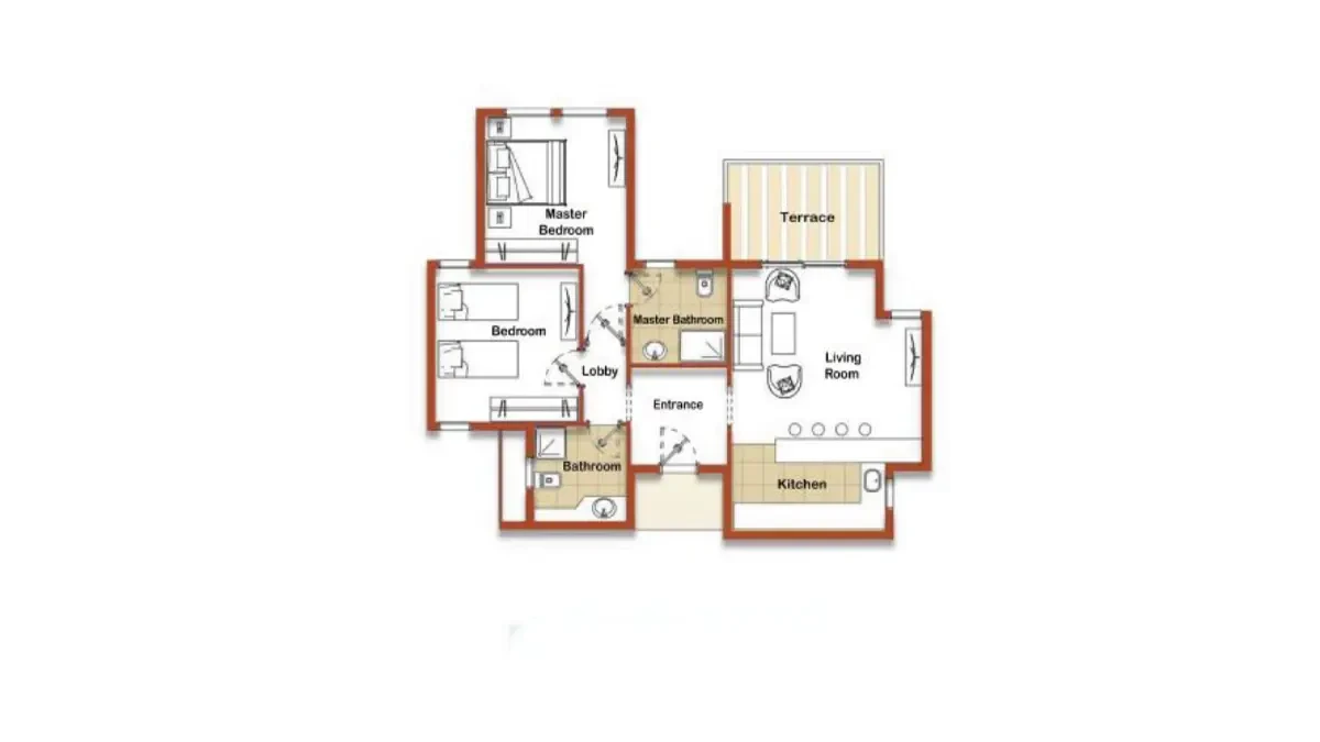 Floor Plan chalet in نايا باي الساحل الشمالي